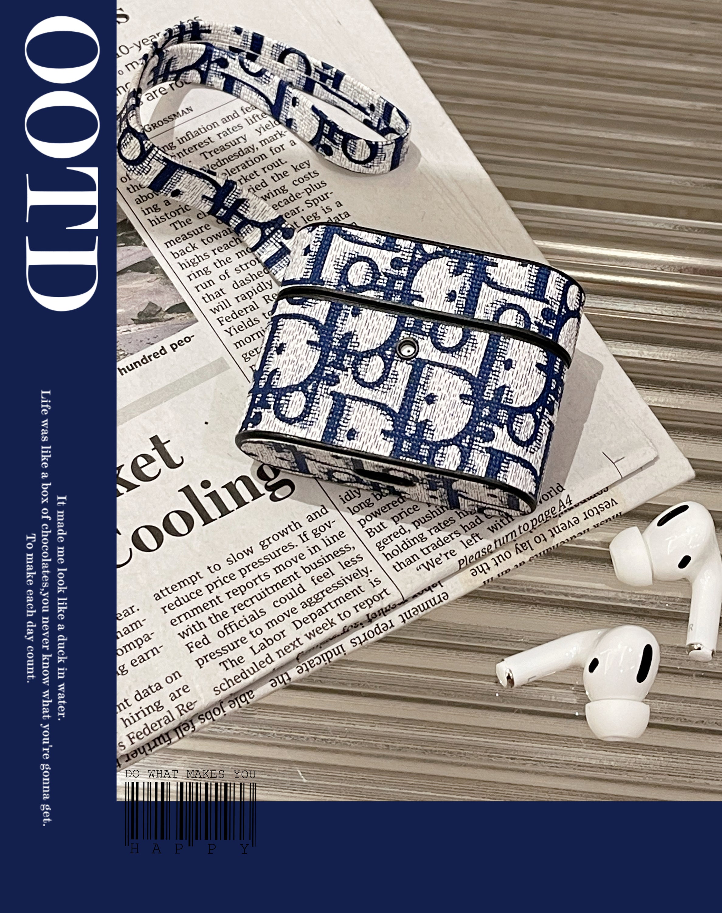 Δερμάτινα CD AirPods Case Blue-Pg240513