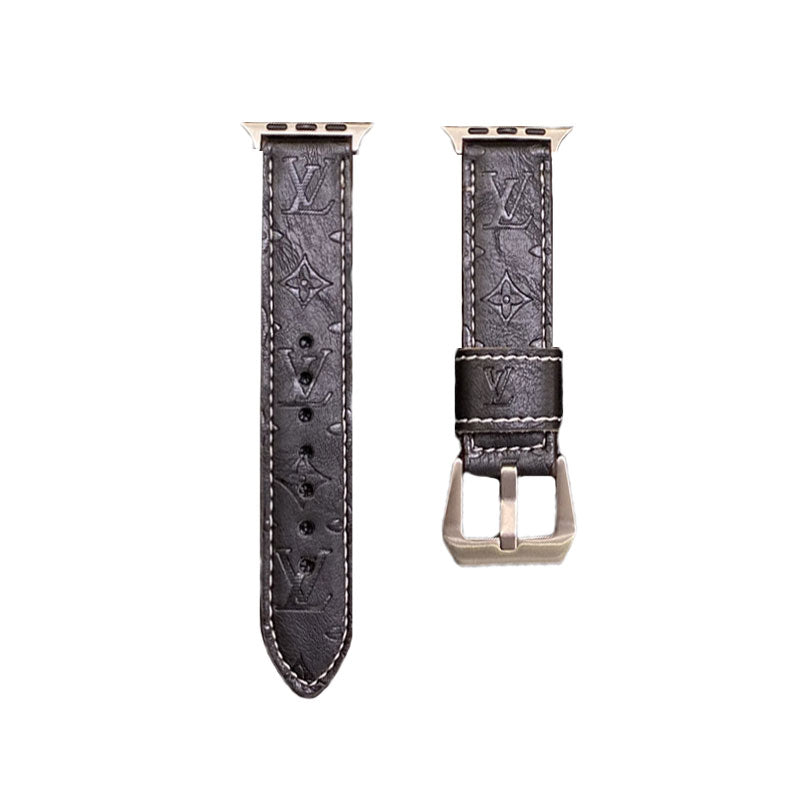 Bőr Monogram Apple Watch Band bőr vörös-yh24422