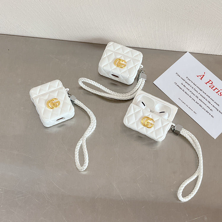 الحالات الفاخرة GG Airpods White-LGB240424