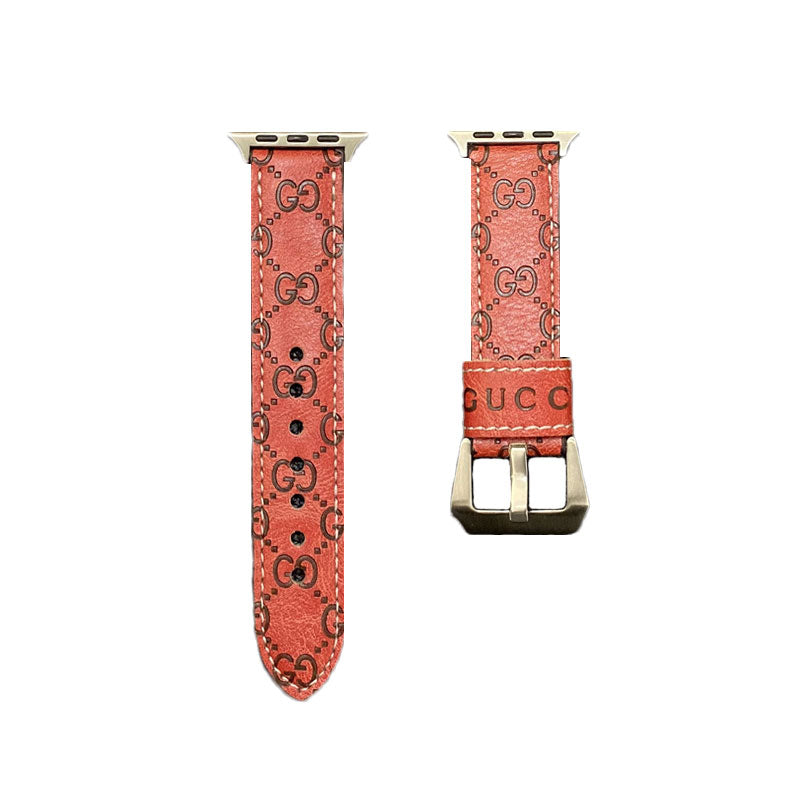 Cinturino GG Apple Watch in pelle rosso-SW24422