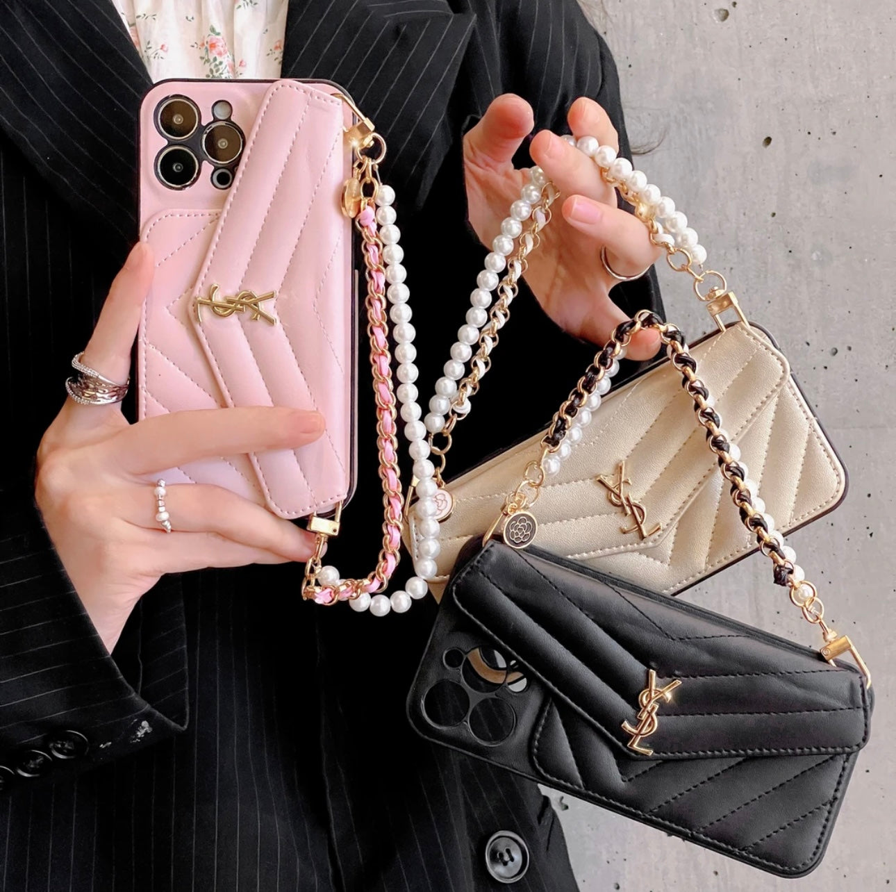 YSL Luxurious iPhone Case（With chain）