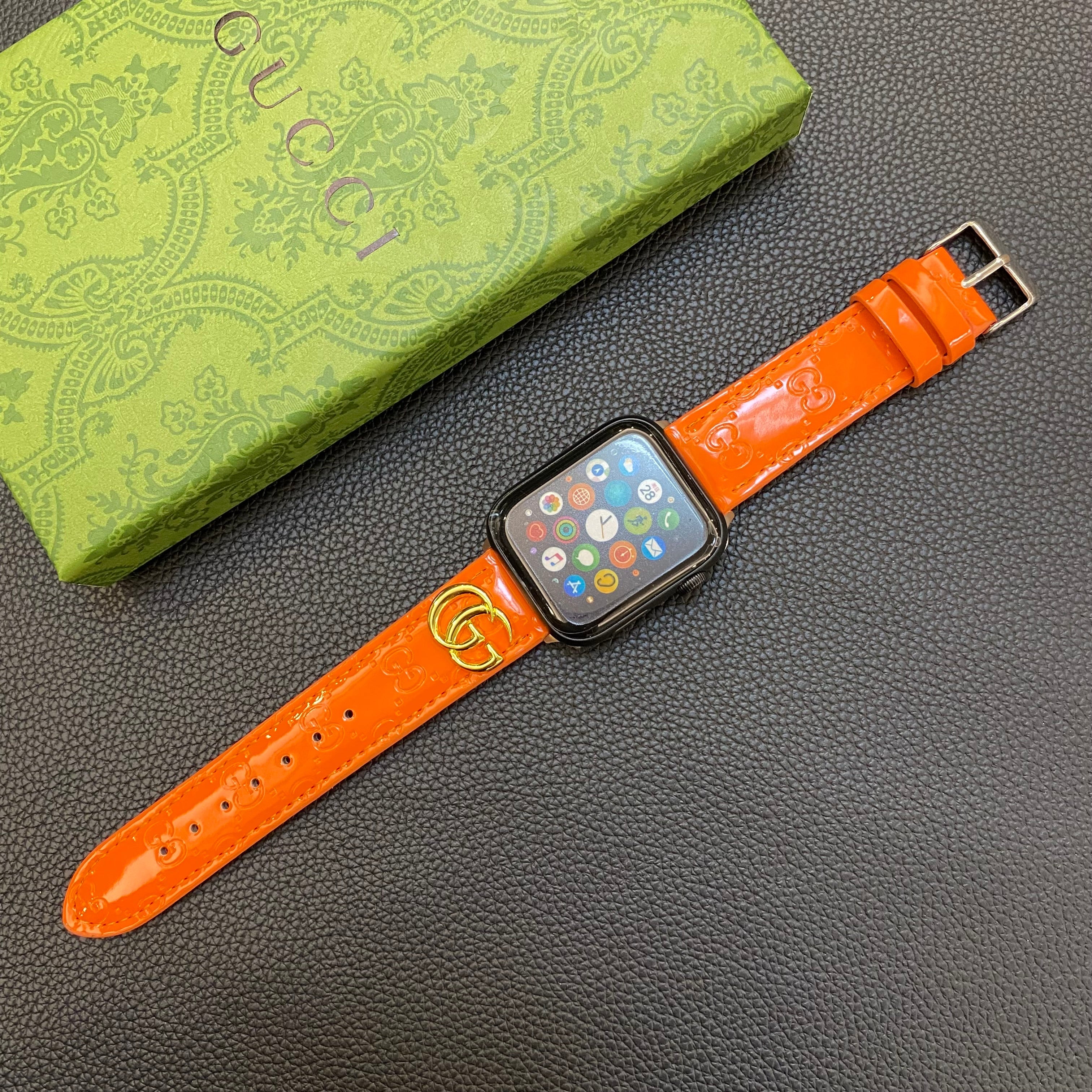 Pelle GG GG Apple Watch Band Orange-LGK240509