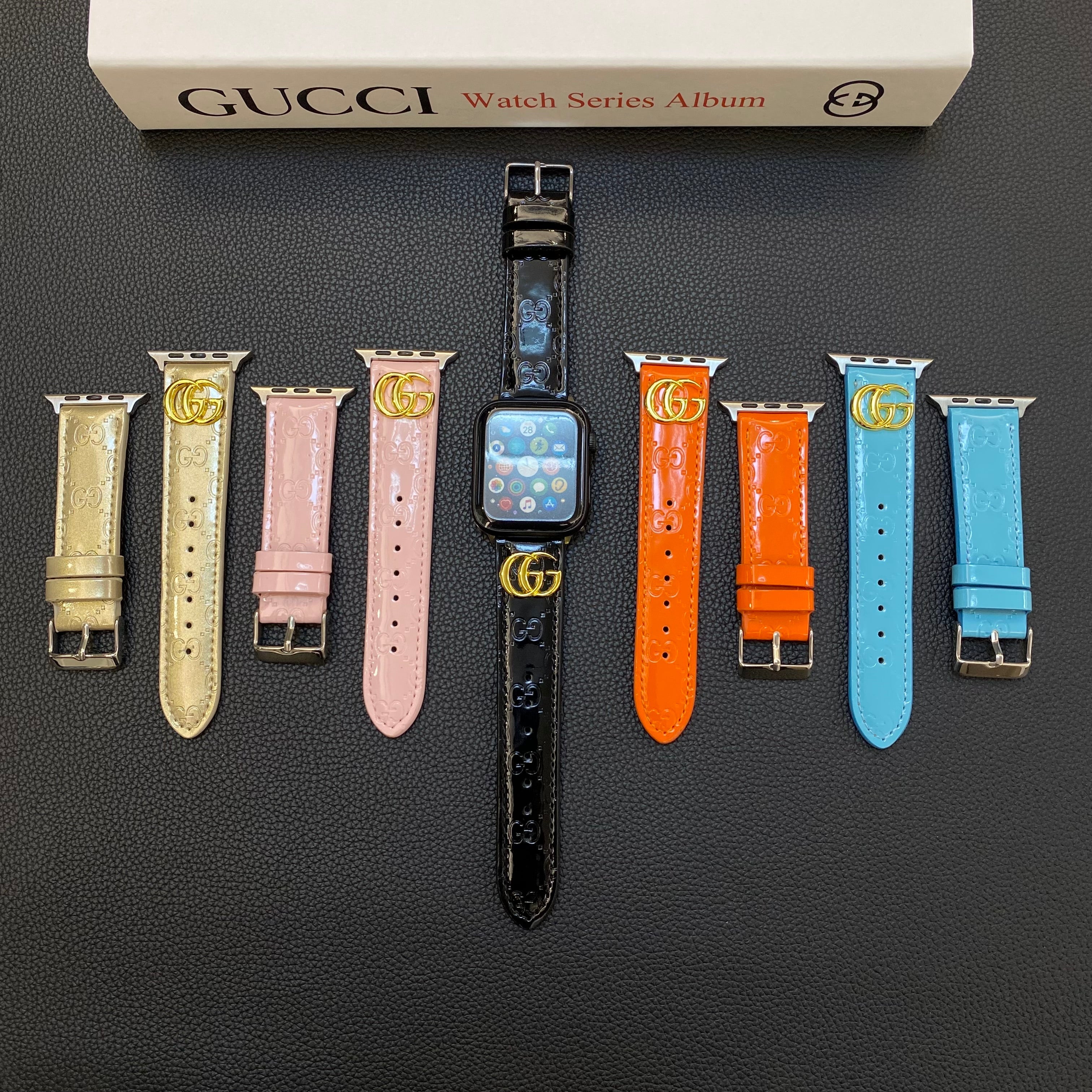 Läder GG Apple Watch Band Orange-LGK240509