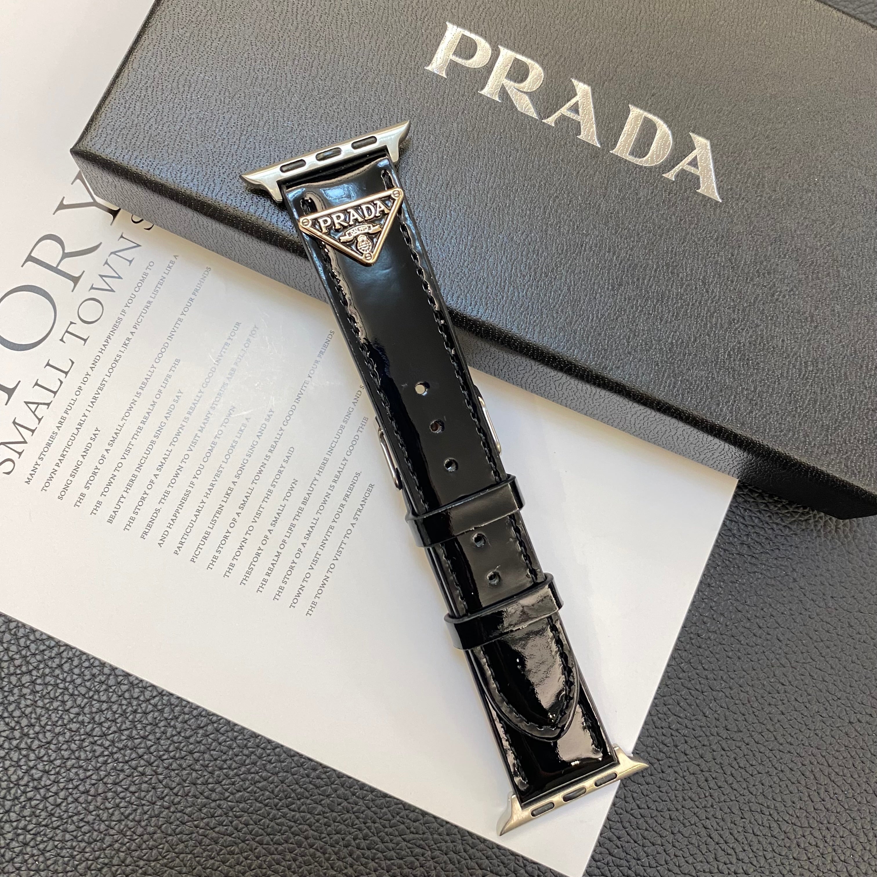 Prada Apple Watch Band Black-LPK240509