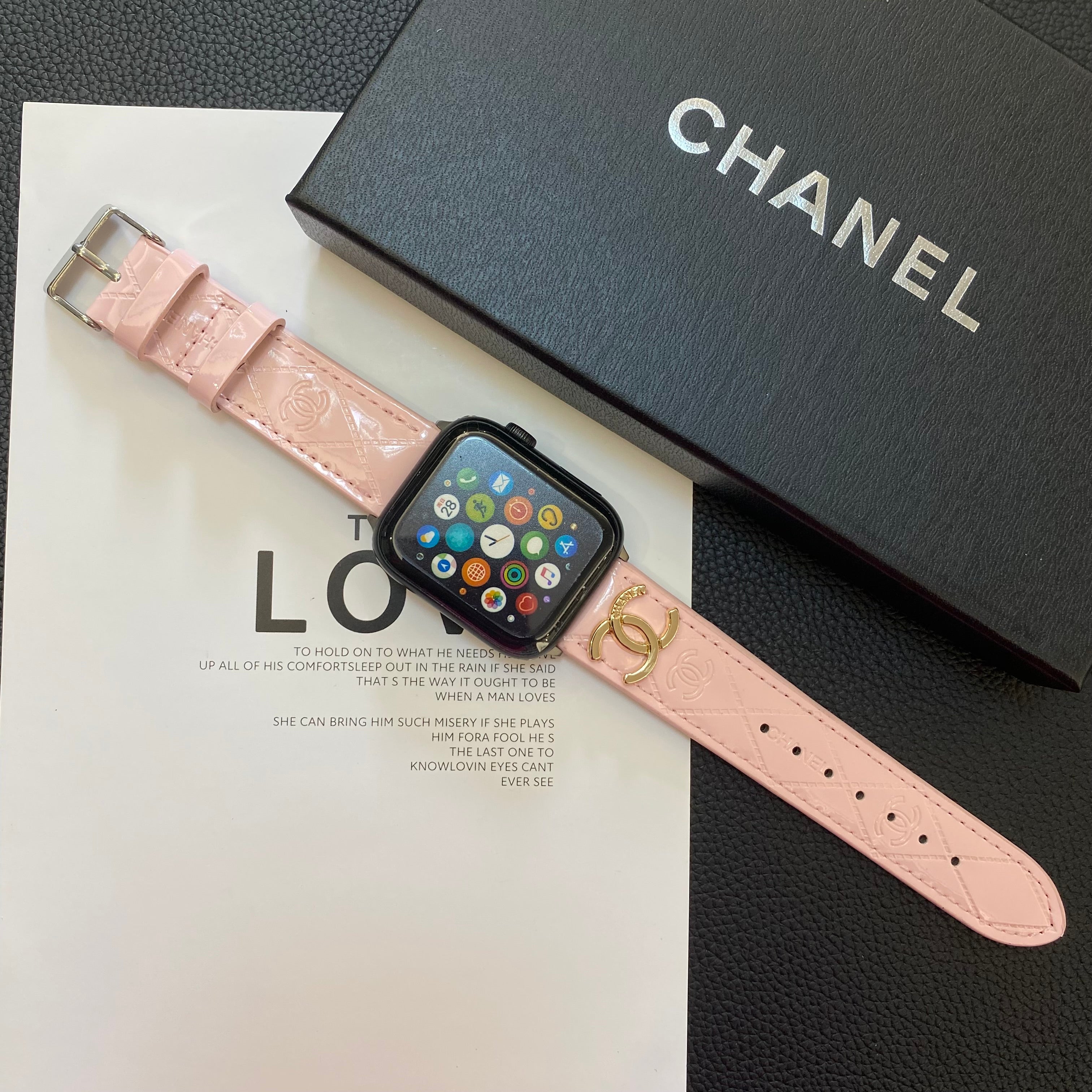 Læder CC Apple Watch Band Pink-DLG240509