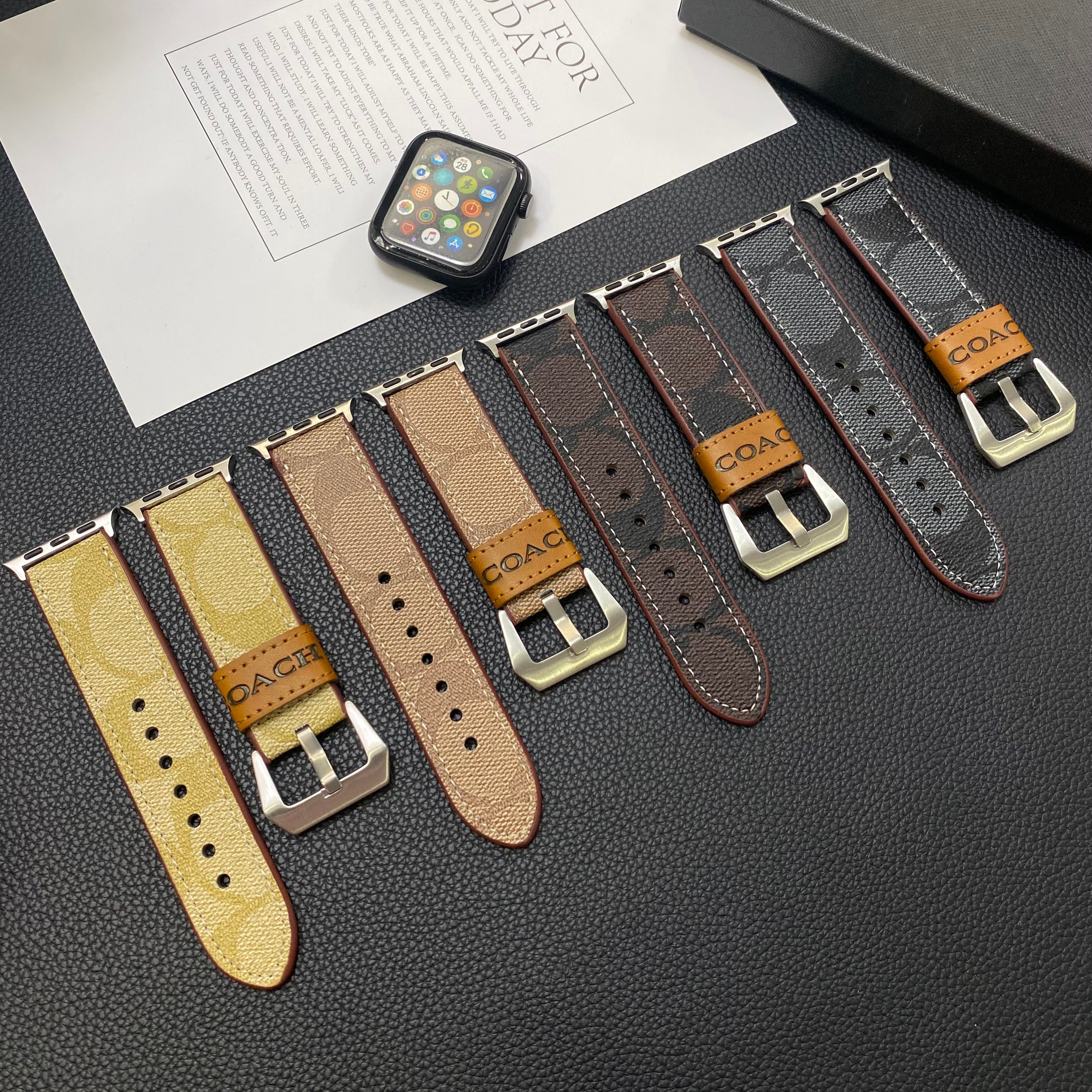 مدرب جلدي Apple Watch Band Light Brown-YHK244221710